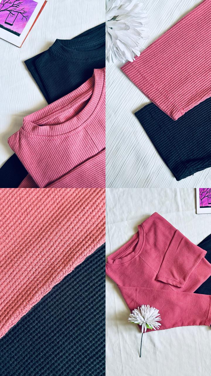 Waffle ribnet full sleeve shirt