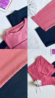 Waffle ribnet full sleeve shirt