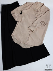 Black skirt with skin button down