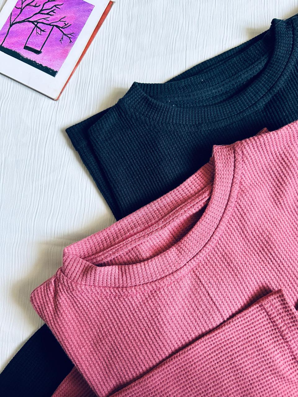 Waffle ribnet full sleeve shirt