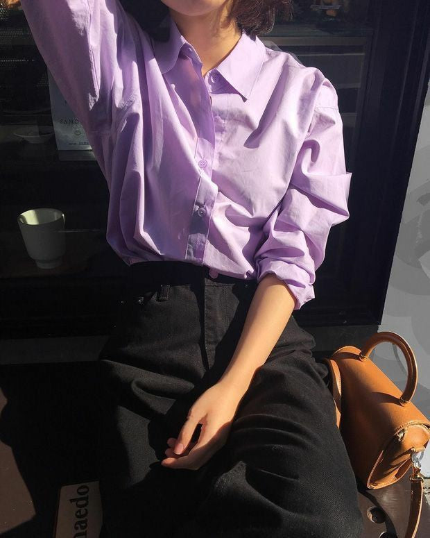 Lilac button down shirt