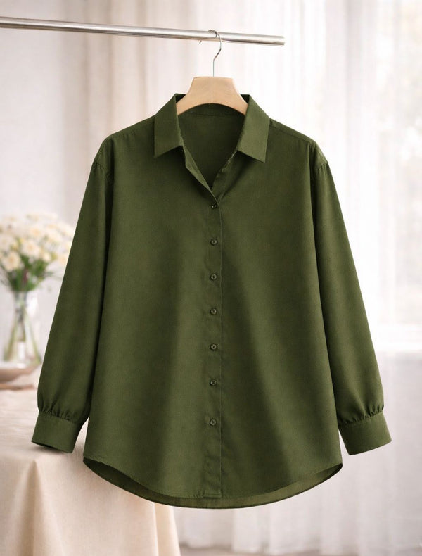 Olive button down shirt
