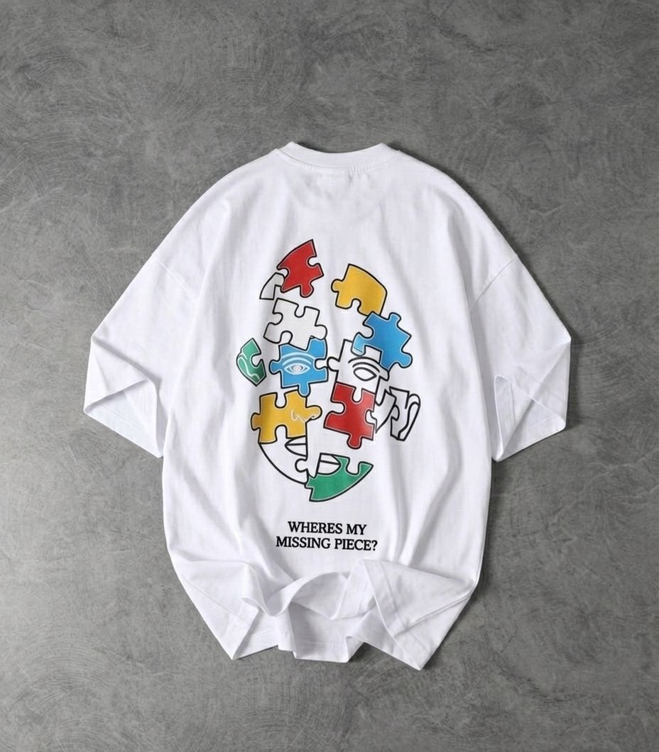 Where's my missing piece back Oversized tshirt