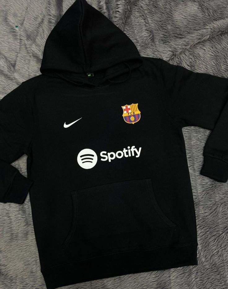 barca front black hoodie