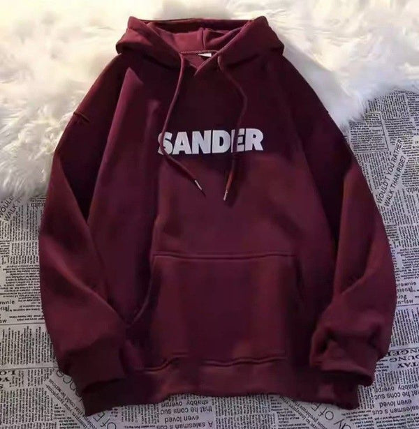 SANDER front Maroon Hoodie
