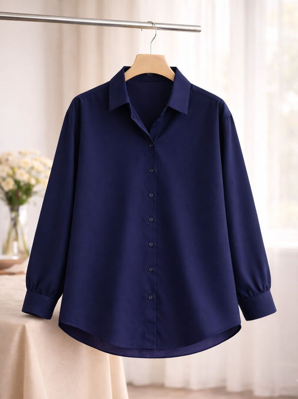 Navy blue button down shirt