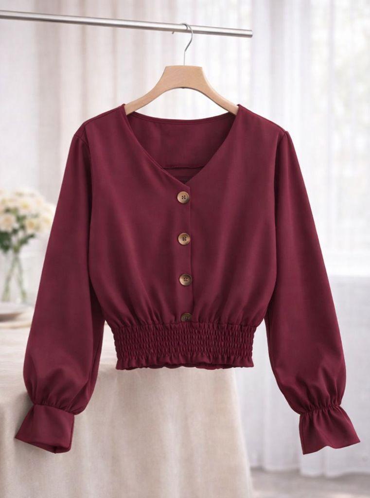 Maroon silk top