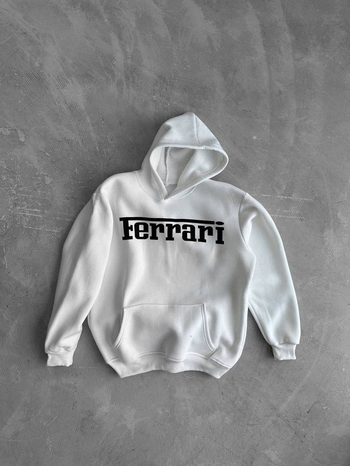 Ferrari front white Hoodie