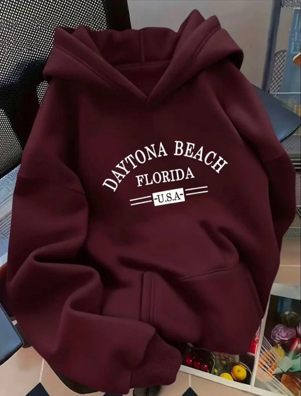 Daytona beach front Maroon Hoodie