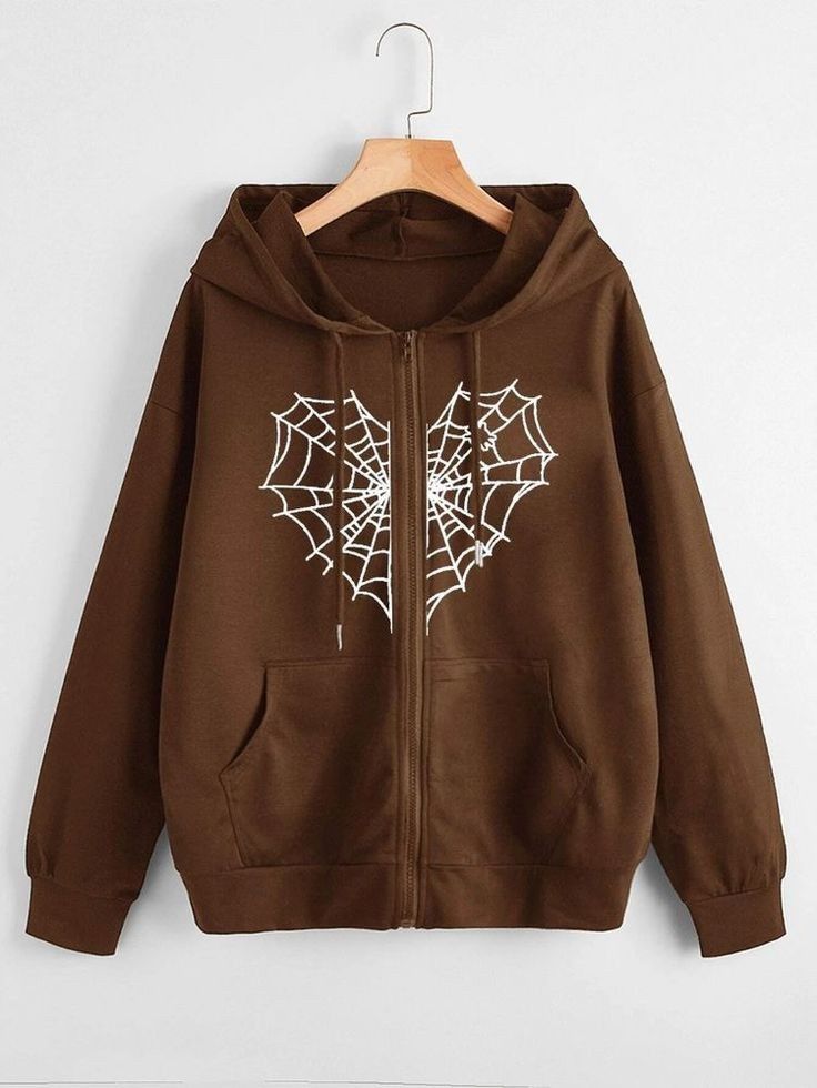 Spider heart front brown zipper