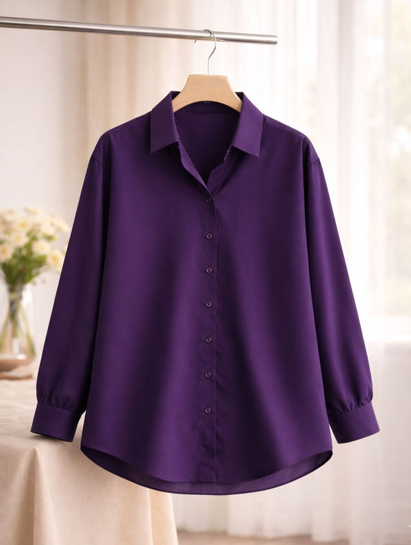 Purple button down shirt