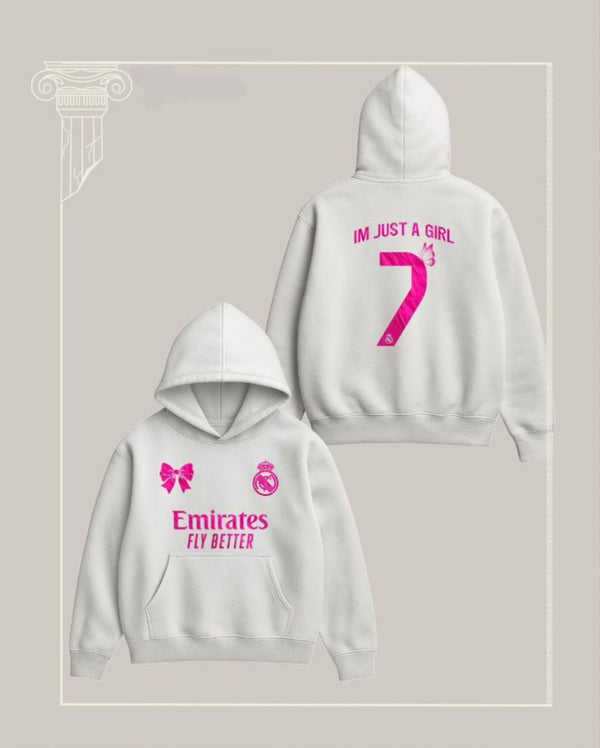 REAL MADRID front and back white hoodie