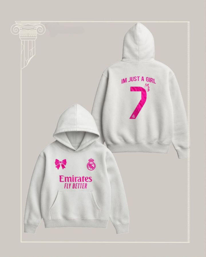 REAL MADRID front and back white hoodie