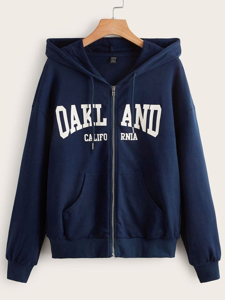 OAKLAND front navy blue zipper
