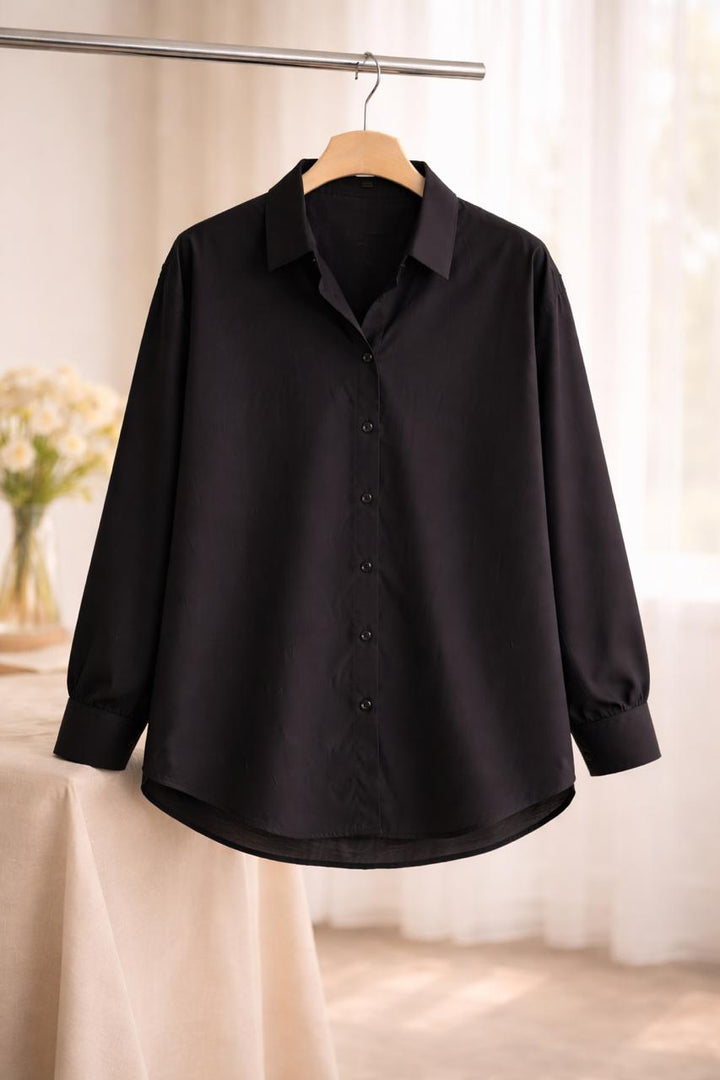 Black button down shirt