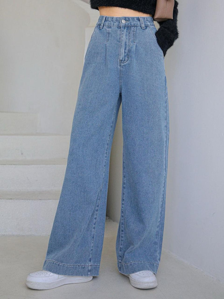 Aqua blue wide leg jeans