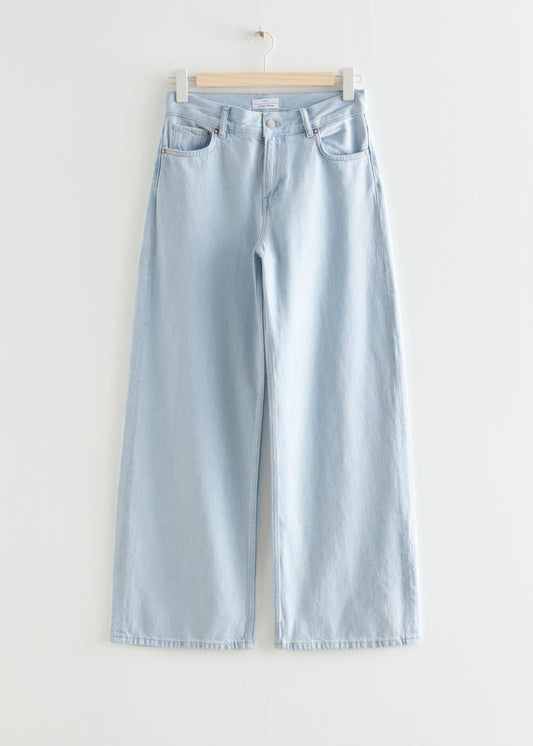 Ice blue wide leg jeans
